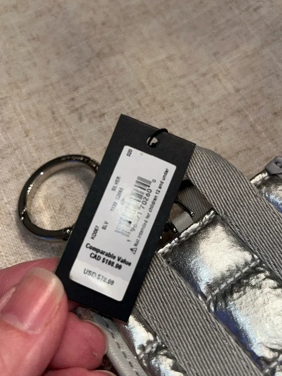 kate spade NWT! Metallic Silver Kip Puffy Micro Bag Charm - Picture 9 of 12